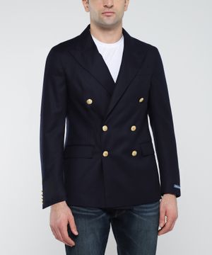 Long-sleeve blazer with button fastening