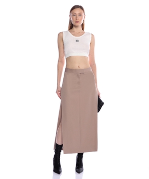 High-waist skirt with slit details