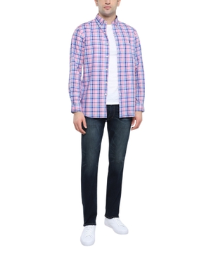 Logo embroidered checkered shirt