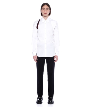 Long-sleeve shirt with decorative strap