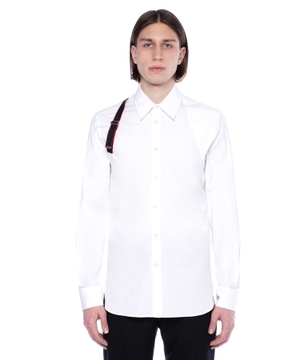 Long-sleeve shirt with decorative strap