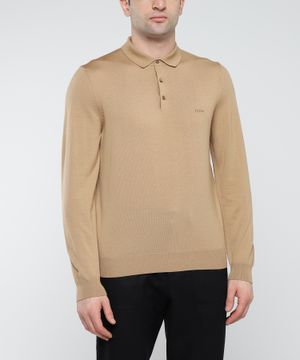 Logo embroidered long-sleeve polo