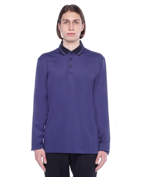 Long sleeve polo with classic collar