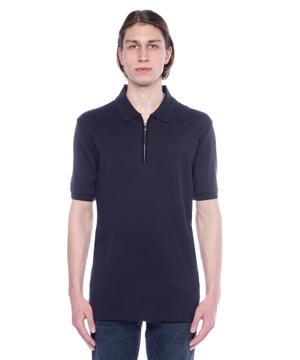 Short sleeve polo with zip fastening