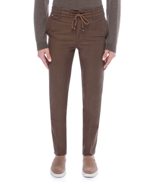 Straight-fit trousers with elastic waist