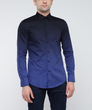 Long-sleeve shirt with classic collar
