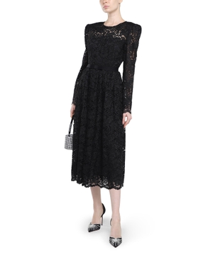 Lace long-sleeve midi dress