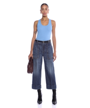 High-waist cropped jeans