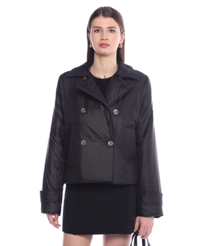 Down jacket with button fastening