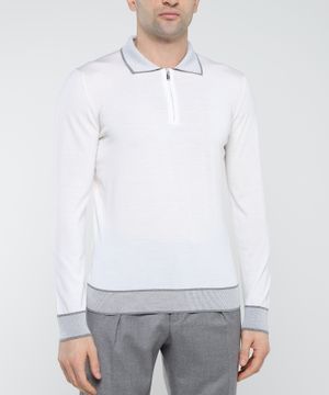 Long sleeve polo with classic collar