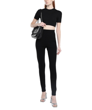 High-waist cashmere pants