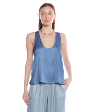 Sleeveless silk top