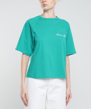 Logo embroidered short sleeve top