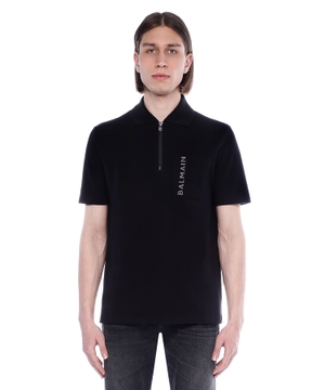 Short sleeve polo with zipped collar