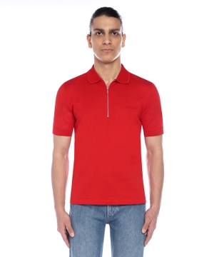 Short sleeve polo with zip fastening