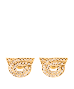 Gancini detail earrings embellished with crystals