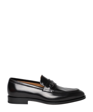 Logo detail leather loafers