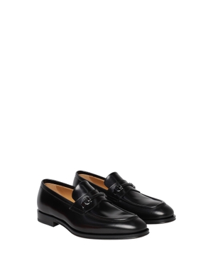 Logo detail leather loafers