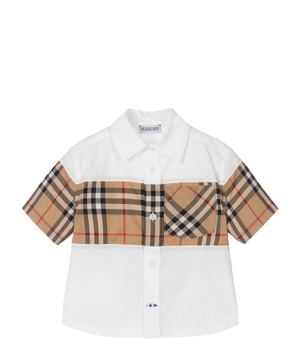 Short sleeve shirt with check pattern