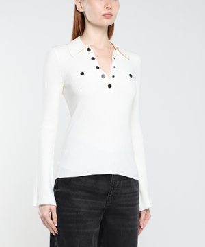 Ribbed long-sleeve top