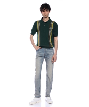 Three button fastening polo with logo print