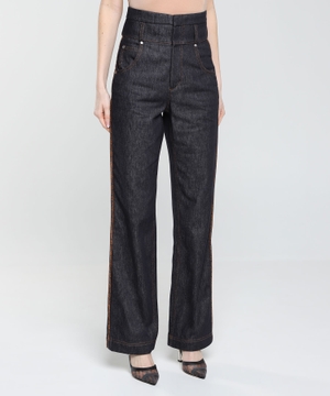 High-waist straight-fit jeans