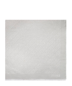 Silk logo print scarf