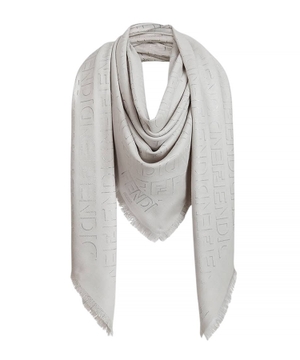 Silk logo print scarf