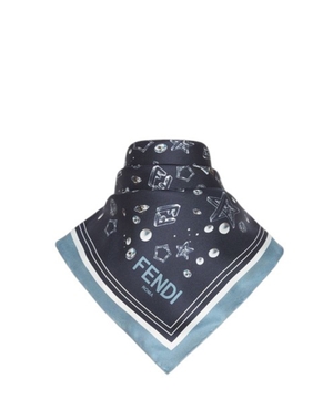 Logo detail silk scarf