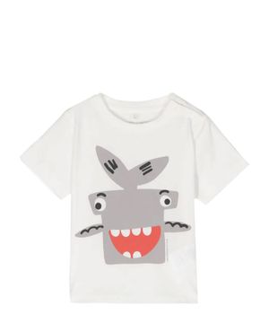 Shark-printed short sleeves T-shirt