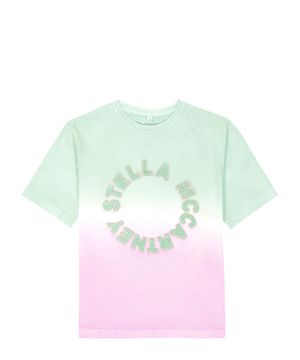 Tie-dye parıltılı printli T-shirt