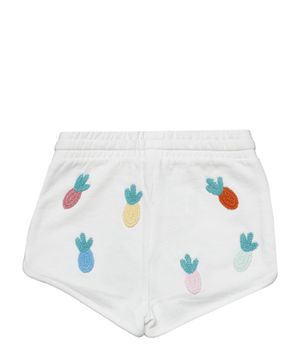 Elastic waist shorts with embroidery details