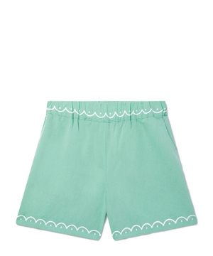 Scallop-embroidered shorts