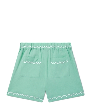 Scallop-embroidered shorts