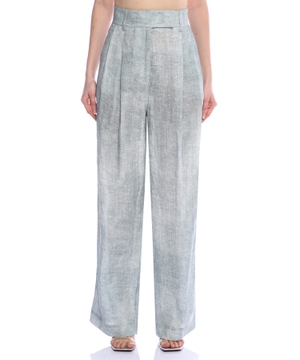 High-waist linen pants