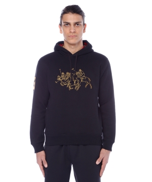 Long sleeve hoodie with logo embroidery