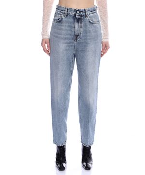 Straight-fit high-waist jeans