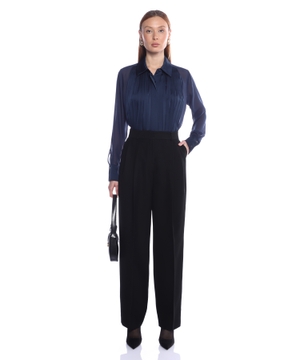 High-waist straight-fit trousers