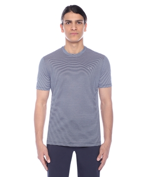 Striped short-sleeve T-shirt with logo detail