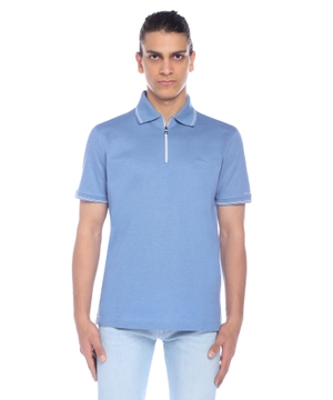 Short sleeve polo with zip fastening