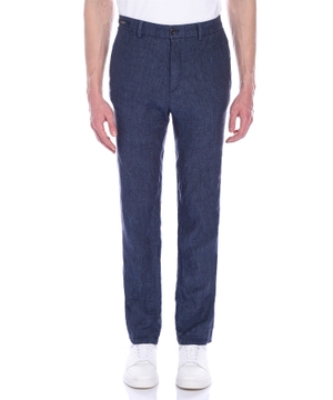 Linen straight fit trousers