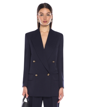 Straight-fit wool blazer