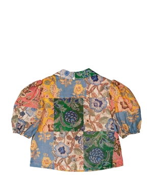 Puff-sleeve with print shirt