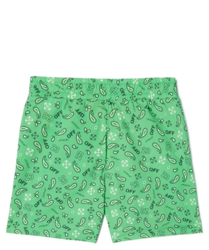 Bandana-print elastic waist shorts