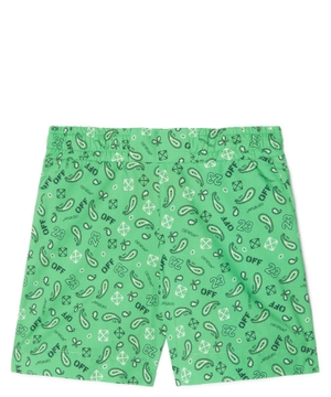 Bandana-print elastic waist shorts