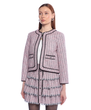 Long-sleeve tweed jacket