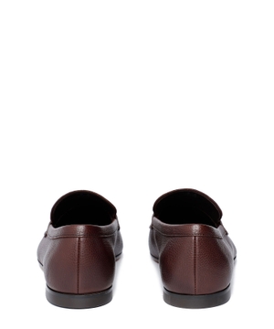 Leather loafers with logo detail