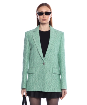 Long-sleeve blazer with button fastening