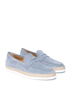 Penny-slot suede loafers