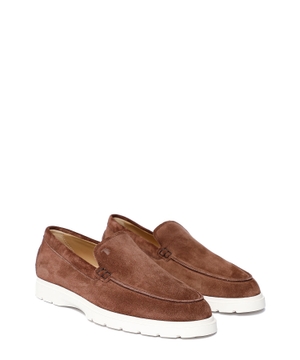 Thick-soled suede loafers